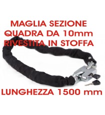 Lucchetto Catena Acciaio 1,5mt diametro 10 mm Moto Bici Scoter