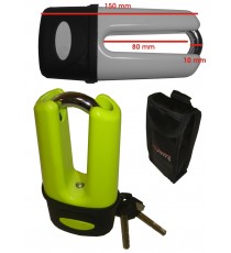 Lucchetto Bloccadisco Perno Acciaio Antifurto Moto Scooter con Chiave Giallo