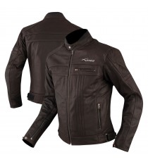 Giacca Pelle Pregiata Protezioni Moto Fodera Termica Removibile