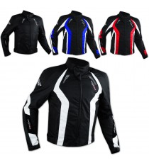 Giacca Cordura Tessuto Sportiva Traspirante Moto Gilet Termico Protezioni CE 