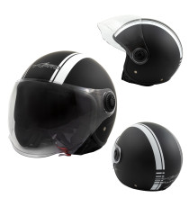 Jet Helmet Medley A-Pro Moto mat black white Sonicmotoshop Composit