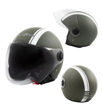 Jet Helmet Medley A-Pro Moto mat green white Sonicmotoshop Composit