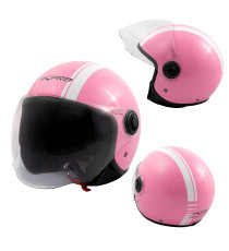 Jet Helmet Medley A-Pro Moto Pink White Sonicmotoshop 