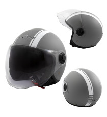 Jet Helmet Medley A-Pro Moto mat gray white Sonicmotoshop Composit