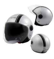 Jet Helmet Medley A-Pro Moto silver black Sonicmotoshop  A-pro Composit