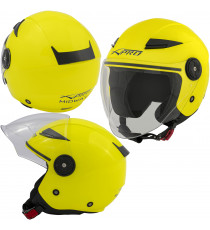 MIDWAYFLUO - Casco jet in policarbonato Visiera Lunga Fluo