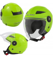 MIDWAYGREE - Casco jet in policarbonato Visiera Lunga Verde