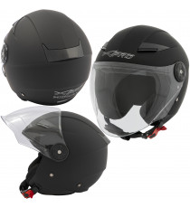 MIDWAYMBLA - Casco jet in policarbonato Visiera Lunga Nero Opaco