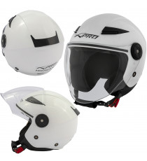 MIDWAYWHITE - Casco jet in policarbonato Visiera Lunga Bianco