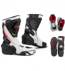 Monaco-A-Pro-Stivale-Boots-Nero-Bianco-Black-White-Motorcycle-Sonic-Moto