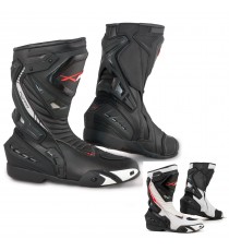 Monaco-A-Pro-Stivale-Boots-Nero-Bianco-Black-White-Motorcycle-Sonic-Moto