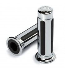 Coppia Manopole Custom Moto Scooter Universali Manubrio Diametro 24/22  Cromo