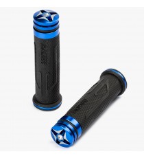Moto Manopole Manubrio Gomma Antiscivolo Universale Motocross SonicMoto Blu