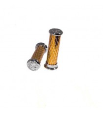 Coppia Manopole Moto Scooter Custom Universali Manubrio Diametro 24/22  Oro