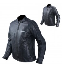 Giacca Pelle Donna Moto Protezioni CE Fodera Termica Removibile Bianco