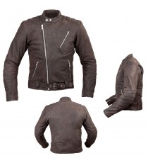 Giacca Pelle Pregiata Moto Protezioni Fodera Termica Removibile