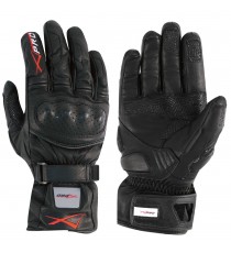 Guanto Sport Moto Pelle Corto Foderato Protezioni Imbottito Racing Sportivo Nero