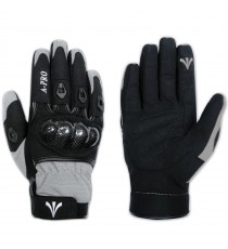 Guanto Moto Tessuto Corto Protezioni Carbonio Traspirante Prese Aria Rosso