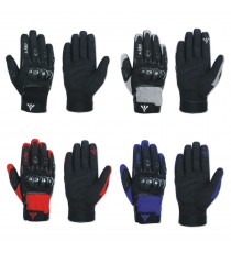 Guanto Moto Tessuto Tecnico Corto Protezioni Carbonio Traspirante Prese Aria