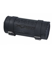 Porta Attrezzi Oggetti Barilotto Forcella Moto Custom Chopper Nero