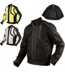 Giacca Moto Sport Tessuto Protezioni CE Impermeabile Ventilata Estiva