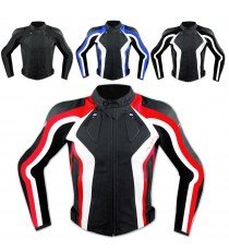 Giacca Donna Lady Sport Moto Pelle Protezioni Omologate CE Rinforzo Schiena