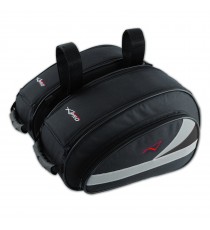 Coppia Borse Laterali Moto Touring Sport Bisacce Cordura Impermeabili Nero