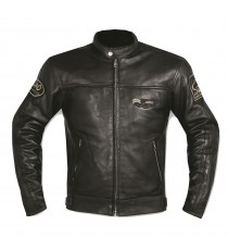 Giacca Pelle Moto Naked Custom Protezioni Omologate CE Rinforzo Schiena Nero