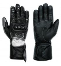 Guanto Pelle Moto Traspirante Pista Sportivo Prese Aria Estivo Racing Argento