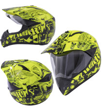 SLINGSHOT - Casco con visiera fuoristrada cross Fluo Composit