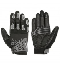 Guanto Cross Moto Enduro Off Road Pelle Tessuto Corto Estivo Protettivo Grigio