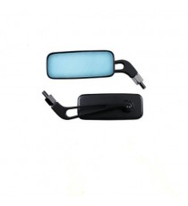 Coppia Specchietti Specchio Retrovisore Moto Naked Custom Metallo Nero DX+SX