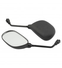 Coppia Specchietti Specchio Retrovisore Scooter Ricambio Moto Naked Nero DX+SX