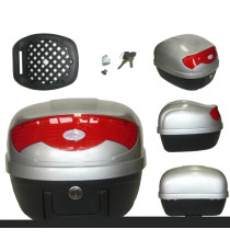Bauletto Baule Moto Scooter 29 Litri Valigia Piastra Universale Argento