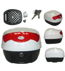 Bauletto Baule Moto Scooter 29 Litri Valigia Piastra Universale Bianco