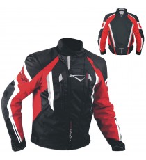 Giacca Cordura Moto Tessuto Impermeabile Touring Termica Sfoderabile Rosso
