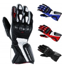 Guanto Sportivo Pista Moto Tecnico Protezioni Carbonio Professionale Pelle