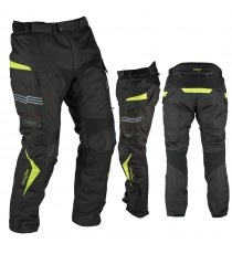 Pantaloni Impermeabile Moto Termica Estraibile Strisce Riflettenti Fluo
