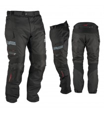 Pantaloni Impermeabile Moto Termica Estraibile Strisce Riflettenti Nero
