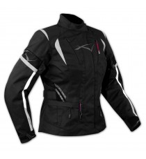 Lady Giacca Moto Donna Impermeabile Termica Sfoderabile Protezioni CE Nero