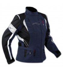 Lady Giacca Moto Donna Impermeabile Termica Sfoderabile Protezioni CE Blu