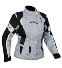 Lady Giacca Moto Donna Impermeabile Termica Sfoderabile Protezioni CE Grigio