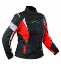 Lady Giacca Moto Donna Impermeabile Termica Sfoderabile Protezioni CE Rosso
