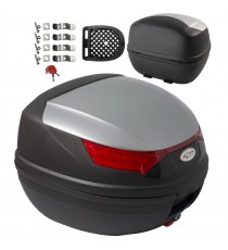 Bauletto Moto Scooter Baule Valigia Rigida Universale Top Case Argento