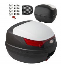 Bauletto Moto Scooter Baule Valigia Rigida Universale Top Case bianco
