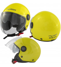 ZETA - Casco Moto Jet Aperto Visiera Lunga Parasole Fluo Composit