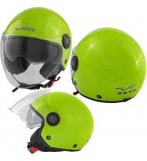 Jet Casco Moto Visiera Lunga Trasparente Parasole ECE 22 06 Certificato Verde