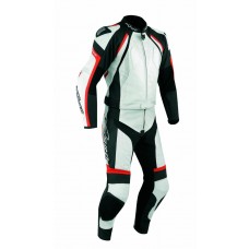 Tuta Pelle Moto Racing Pista Sport 2 Pezzi Divisibile Giacca Pantalone Rosso
