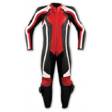 Tuta Pelle Intera Moto Racing Pista Professionale Protezioni Omologate Rosso