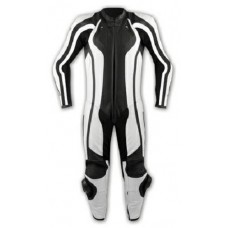 Tuta Pelle Intera Moto Racing Pista Professionale Protezioni Omologate Bianco